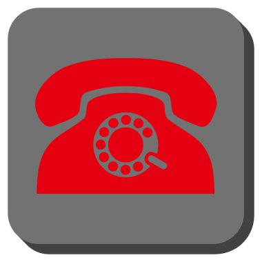 Nabız telefon yuvarlak kare vektör simgesi