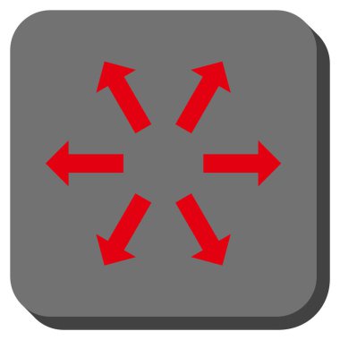 Radyal okları yuvarlak kare vektör simgesi