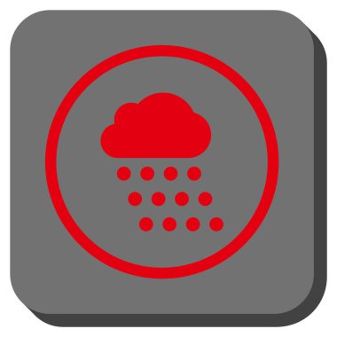 Yağmur bulutu yuvarlak kare vektör simgesi