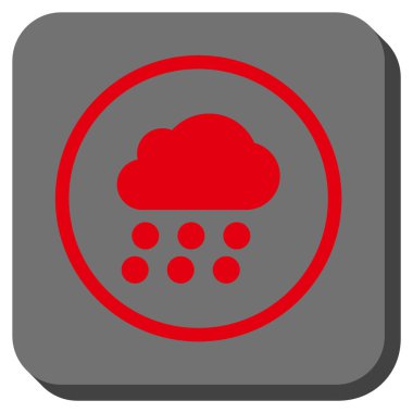 Yağmur bulutu yuvarlak kare vektör simgesi