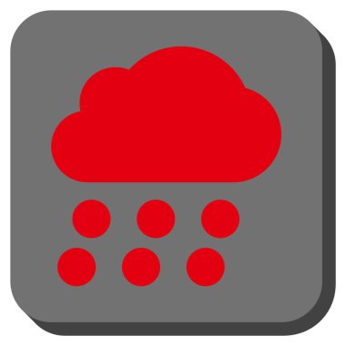 Yağmur bulutu yuvarlak kare vektör simgesi