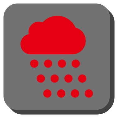 Yağmur bulutu yuvarlak kare vektör simgesi