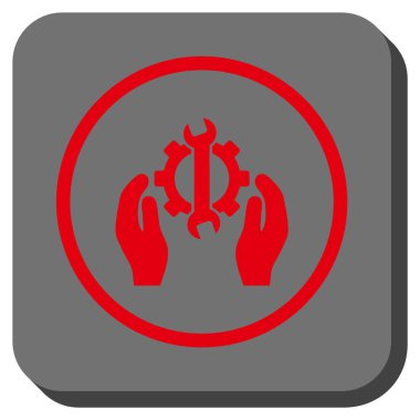 Hizmet yuvarlak kare vektör simge onarmak