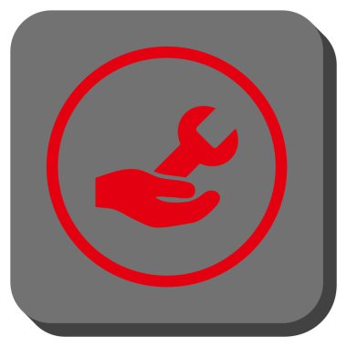 Hizmet yuvarlak kare vektör simge onarmak