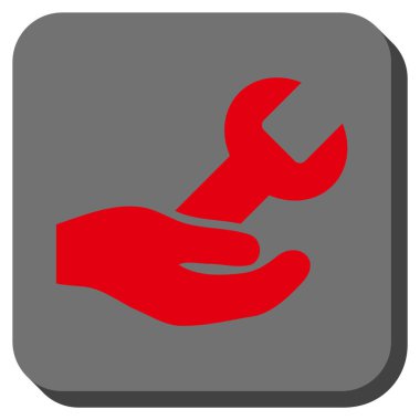 Hizmet yuvarlak kare vektör simge onarmak