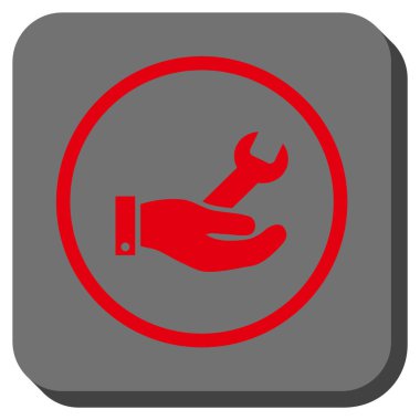 Hizmet yuvarlak kare vektör simge onarmak