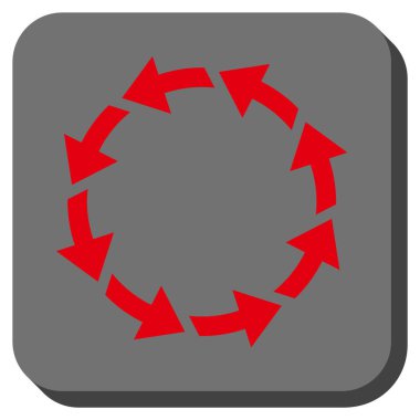 CCW yuvarlatılmış kare vektör simge döndürmek