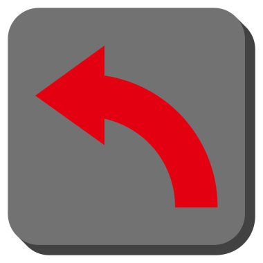 Sola Döndür yuvarlak kare vektör simgesi