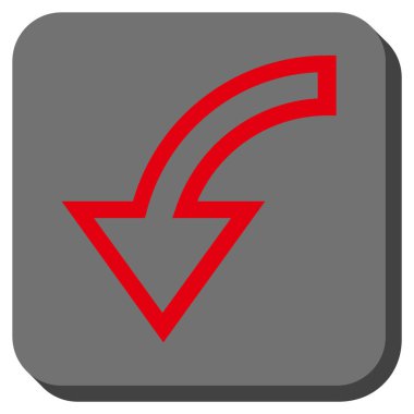 Sola Döndür yuvarlak kare vektör simgesi