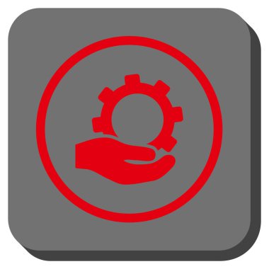 Hizmet yuvarlak kare vektör simgesi