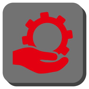 Hizmet yuvarlak kare vektör simgesi