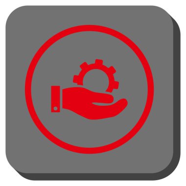 Hizmet yuvarlak kare vektör simgesi