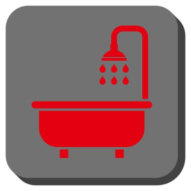 Duş Banyo yuvarlak kare vektör simgesi