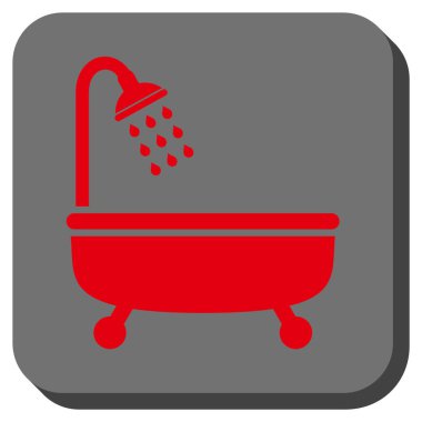 Duş Banyo yuvarlak kare vektör simgesi