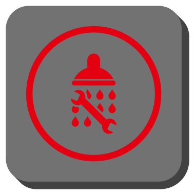 Duş sıhhi tesisat yuvarlak kare vektör simgesi