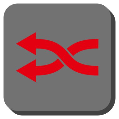 Shuffle oklar sola yuvarlak kare vektör simgesi