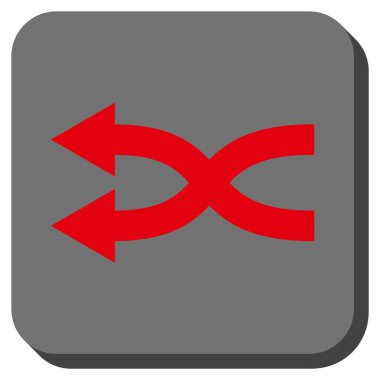 Shuffle oklar sola yuvarlak kare vektör simgesi