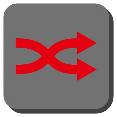 Oklar sağ yuvarlak kare vektör simge shuffle