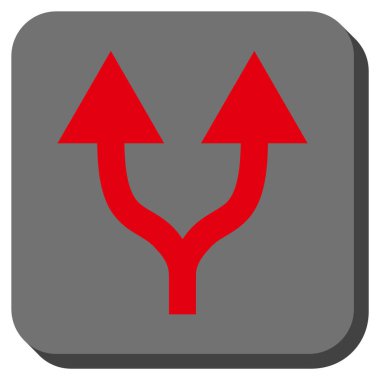 Yuvarlatılmış Kare vektör simge yukarı okları bölme