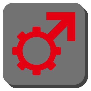 Teknolojik Potence yuvarlak kare vektör simgesi