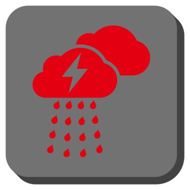 Fırtına bulutları yuvarlak kare vektör simgesi