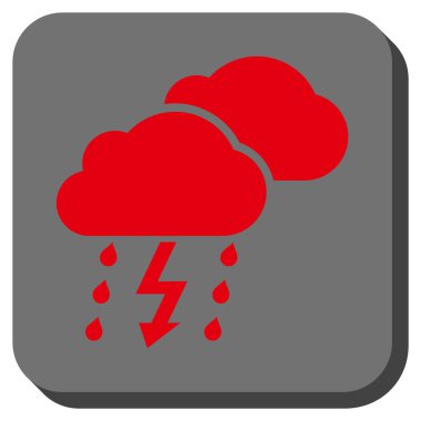 Fırtına bulutları yuvarlak kare vektör simgesi