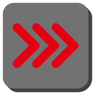 Üçlü ok ucu sağ yuvarlak kare vektör simgesi