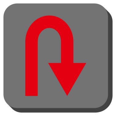 U dönüş yuvarlak kare vektör simgesi