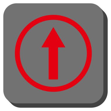 Yukarı yönlü ok yuvarlak kare vektör simgesi