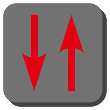 Dikey Exchange okları yuvarlak kare vektör simgesi