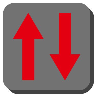 Dikey Çevir okları yuvarlak kare vektör simgesi