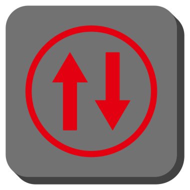 Dikey Çevir okları yuvarlak kare vektör simgesi