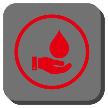 Kare vektör simge su Servisi yuvarlak