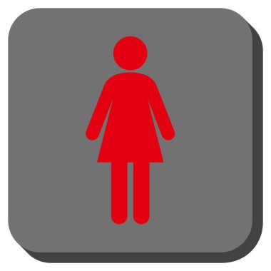 Kadın yuvarlak kare vektör simgesi