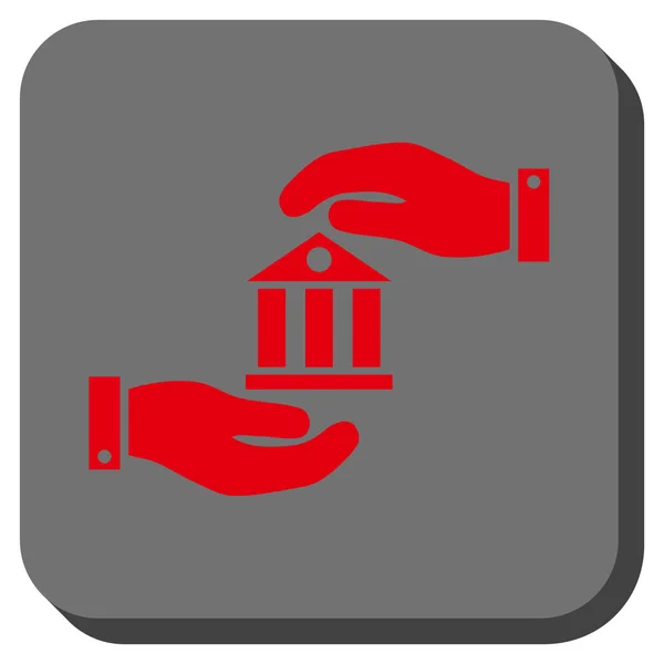 Bank Service afgerond vierkant Vector Icon — Stockvector