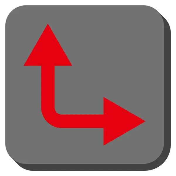 Bifurcatie pijl rechts omhoog afgeronde vierkante Vector Icon — Stockvector