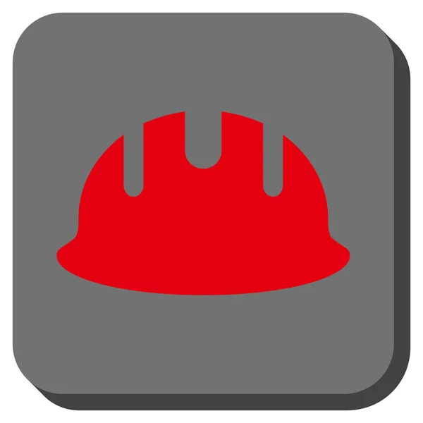 Constructor Hardhat redondeado cuadrado Vector icono — Vector de stock
