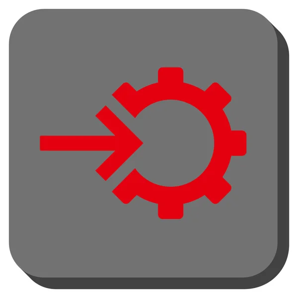 Zahnrad-Integration abgerundetes quadratisches Vektorsymbol — Stockvektor