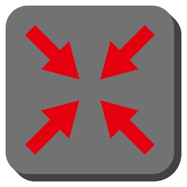 Kompresuj strzałki zaokrąglony kwadrat wektor ikona — Wektor stockowy