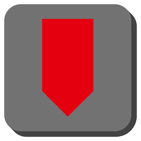 Direção para baixo arredondado vetor quadrado ícone — Vetor de Stock