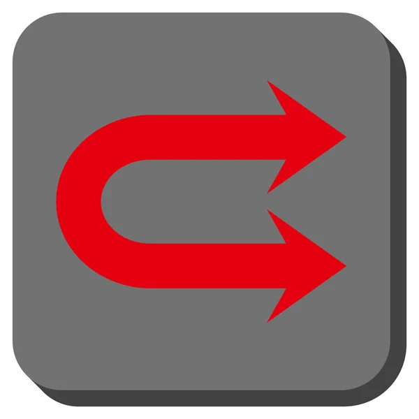 Dubbele pijl naar rechts afgerond vierkant Vector Icon — Stockvector
