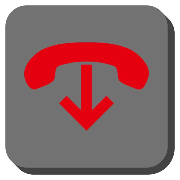 Telefone pendurar arredondado vetor quadrado ícone —  Vetores de Stock