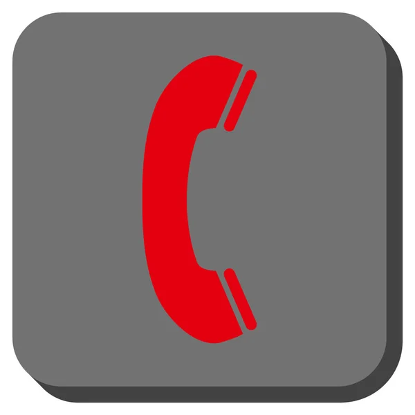Icône ronde de vecteur carré de récepteur de téléphone — Image vectorielle
