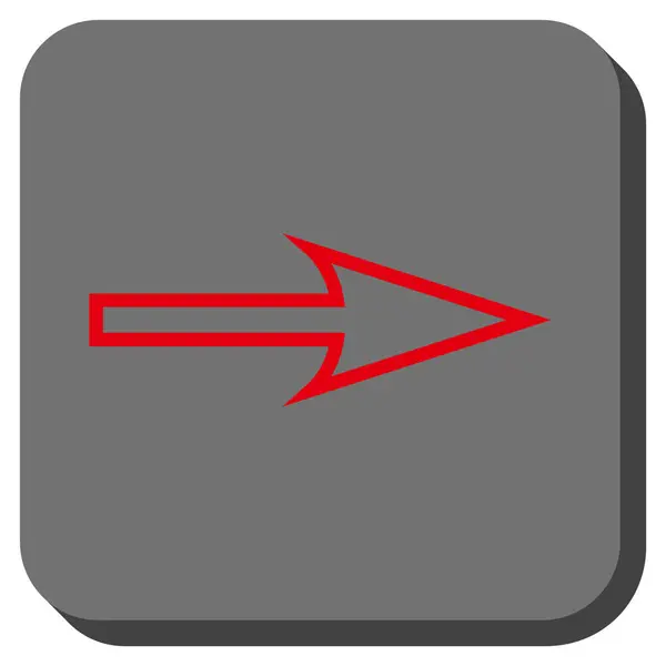 Freccia affilata Icona vettoriale quadrata arrotondata destra — Vettoriale Stock