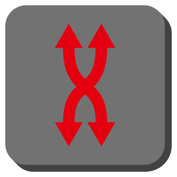 Shuffle Arrows Icona vettoriale quadrata arrotondata verticale — Vettoriale Stock