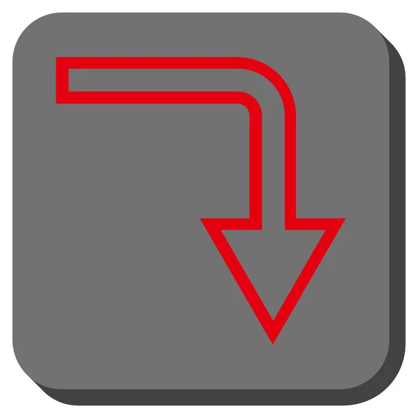 Turn Down afgeronde vierkante Vector Icon — Stockvector