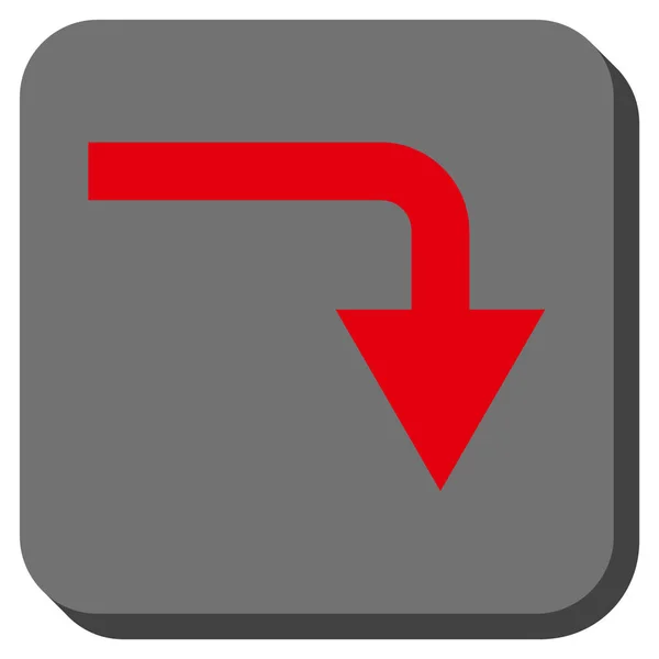 Turn Down afgeronde vierkante Vector Icon — Stockvector