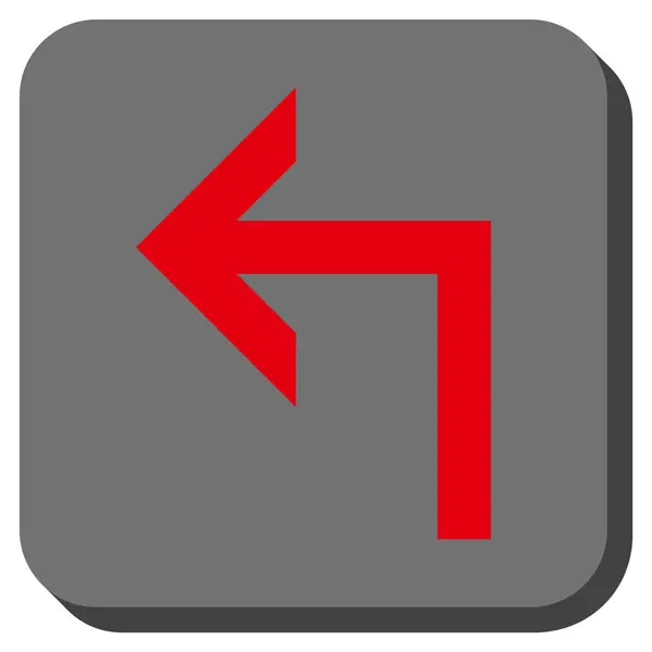 Vire à esquerda arredondado vetor quadrado ícone — Vetor de Stock