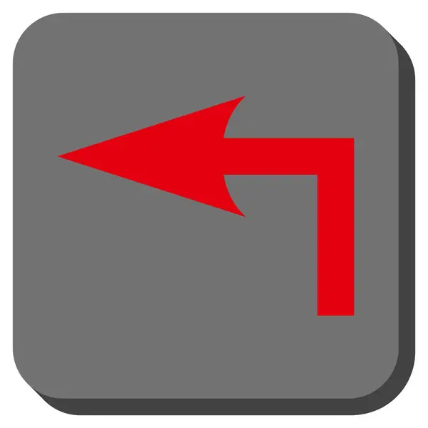 Turn Left afgerond vierkant Vector Icon — Stockvector