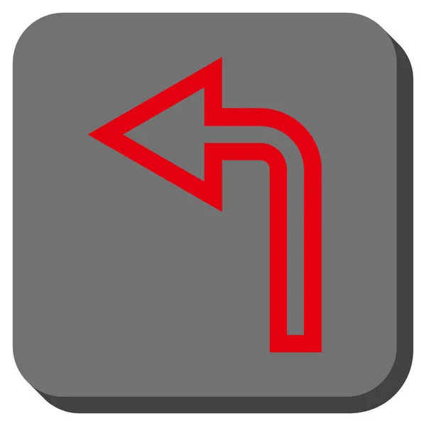 Vire à esquerda arredondado vetor quadrado ícone —  Vetores de Stock